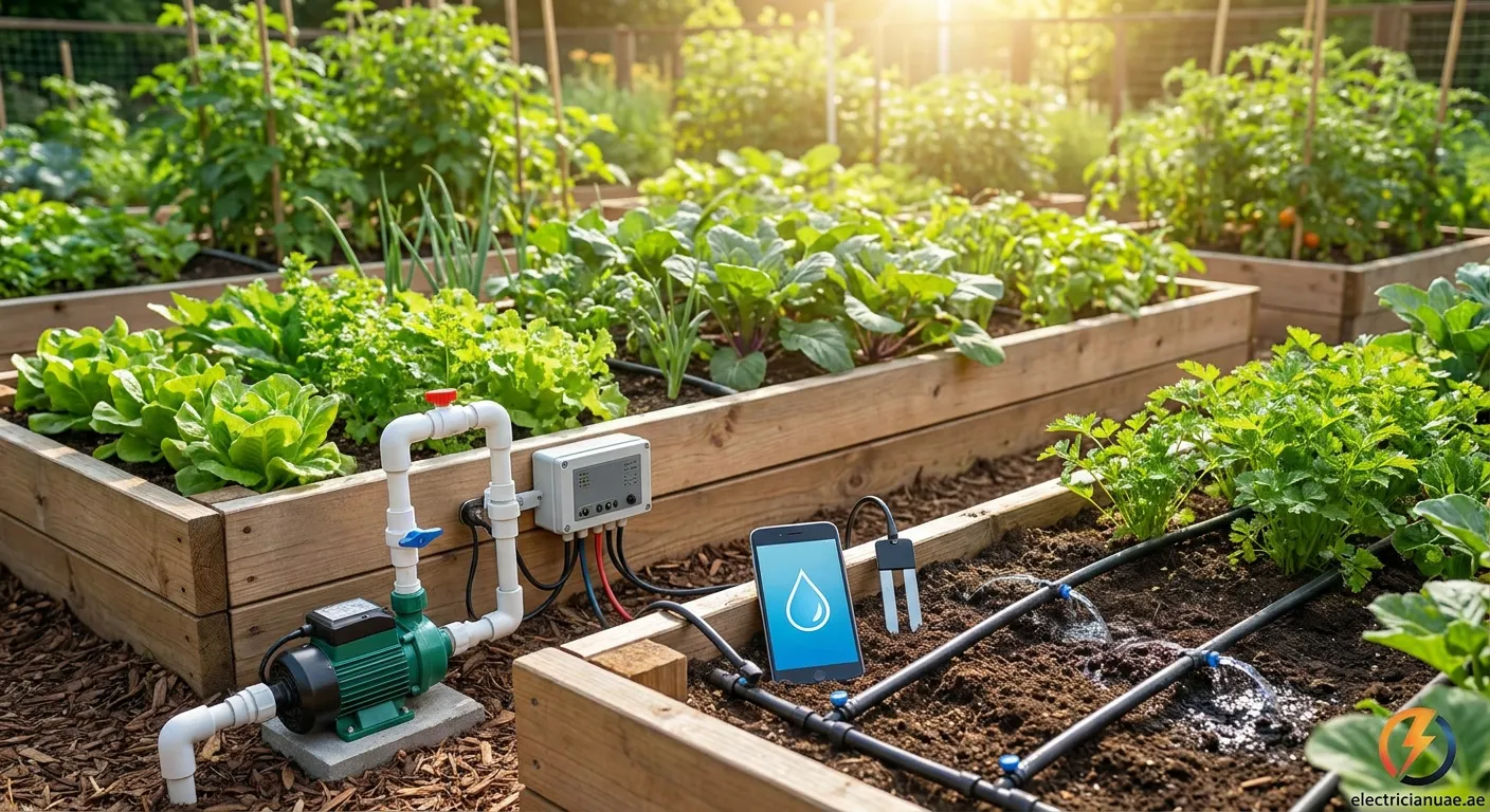 Automated garden irrigation pump system with timer controller